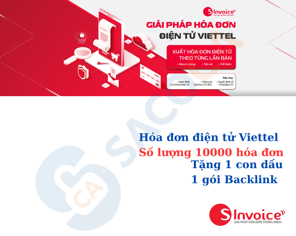 Hóa đơn điện tử Viettel số lượng 10.000 tờ